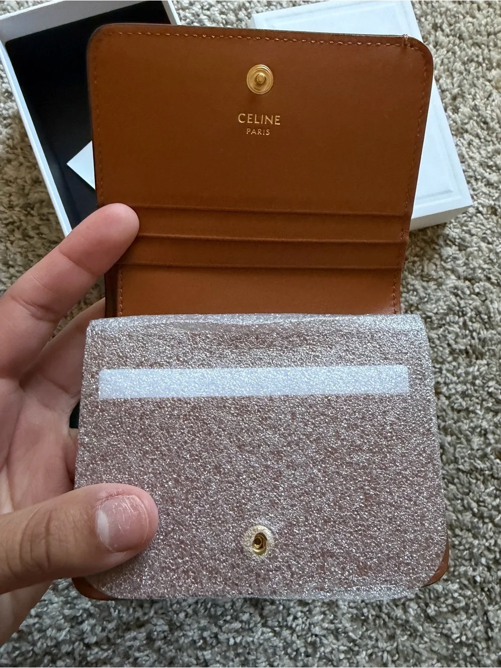 CELINE SMALL FLAP WALLET TRIOMPHE IN TRIOMPHE CANVAS